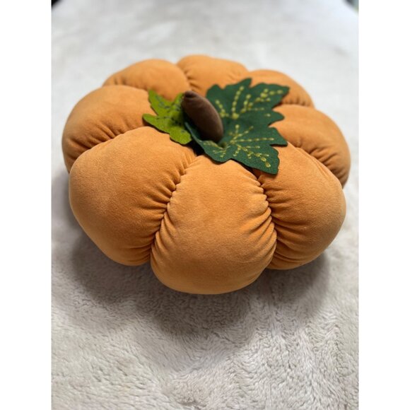Pier 1 Imports Decorative Velvet Pumpkin Pillow 11" - Picture 4 of 8